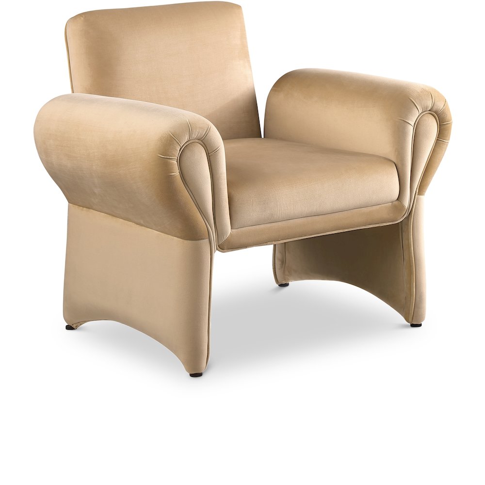 Fleurette Camel Velvet Accent Chair