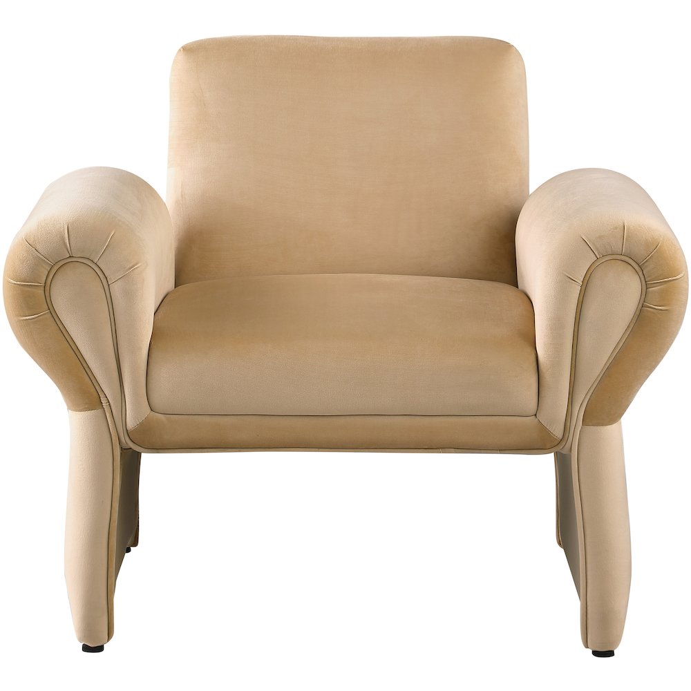 Fleurette Camel Velvet Accent Chair