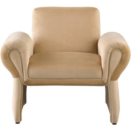 Fleurette Camel Velvet Accent Chair