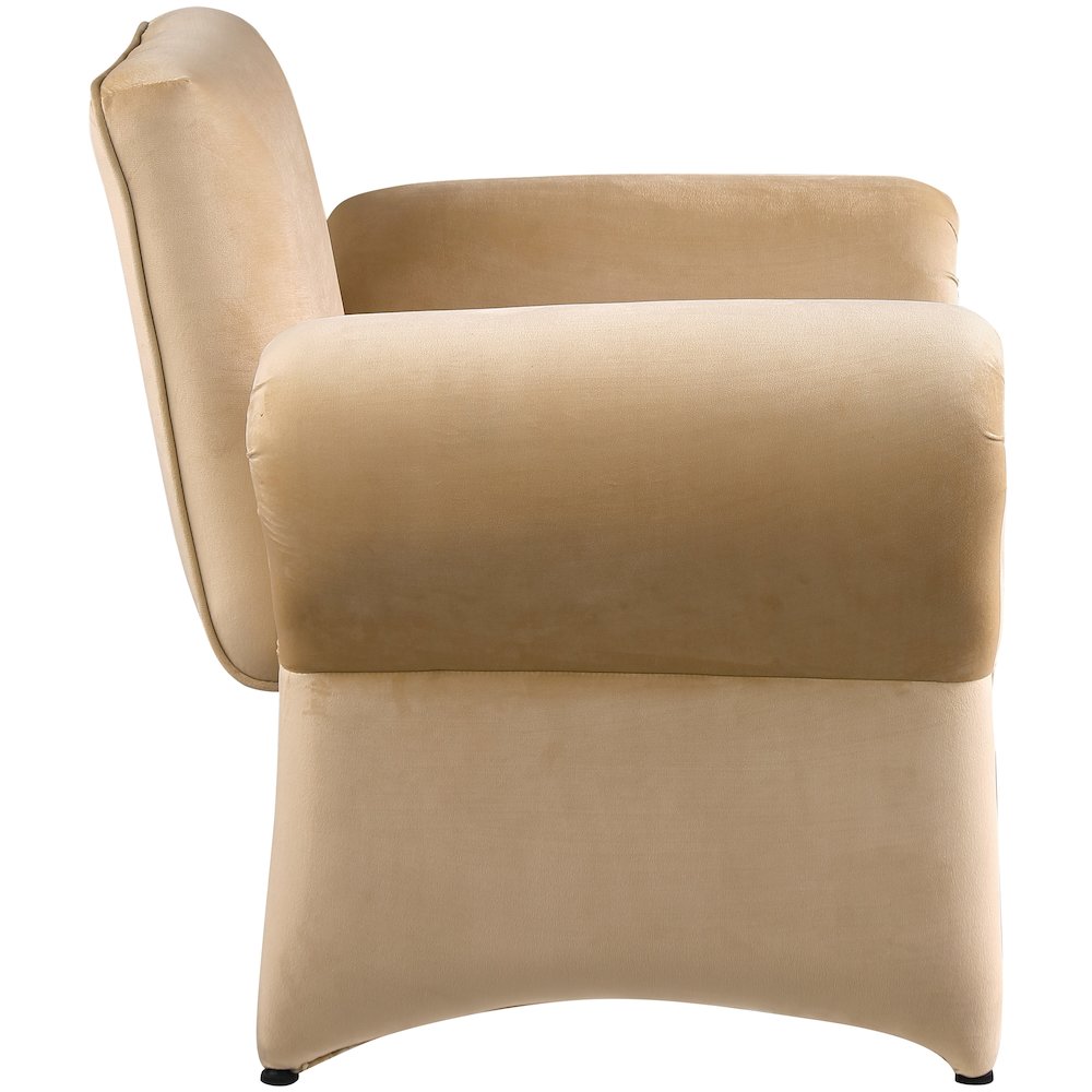 Fleurette Camel Velvet Accent Chair