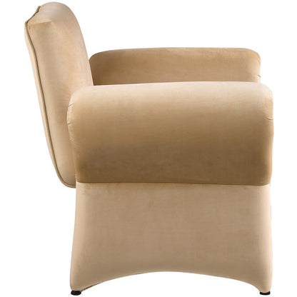 Fleurette Camel Velvet Accent Chair