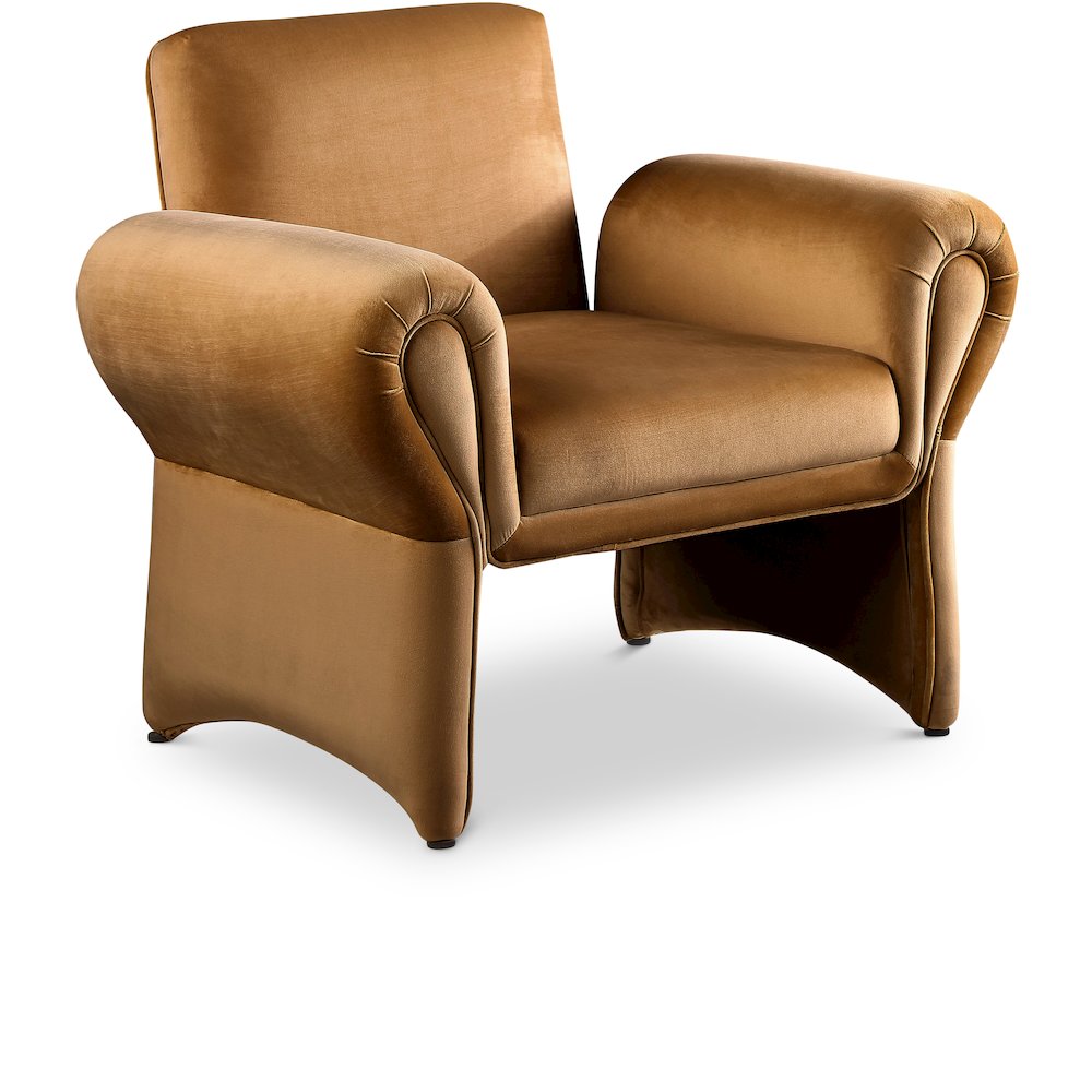 Fleurette Saddle Velvet Accent Chair