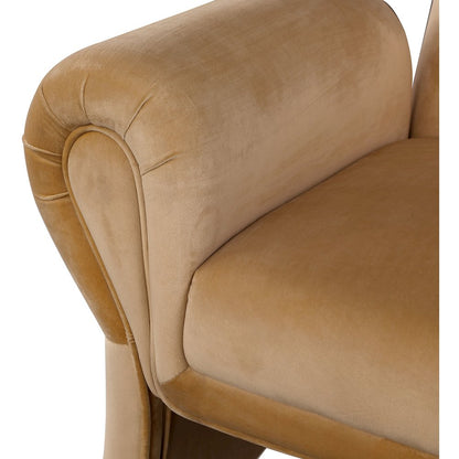 Fleurette Saddle Velvet Accent Chair