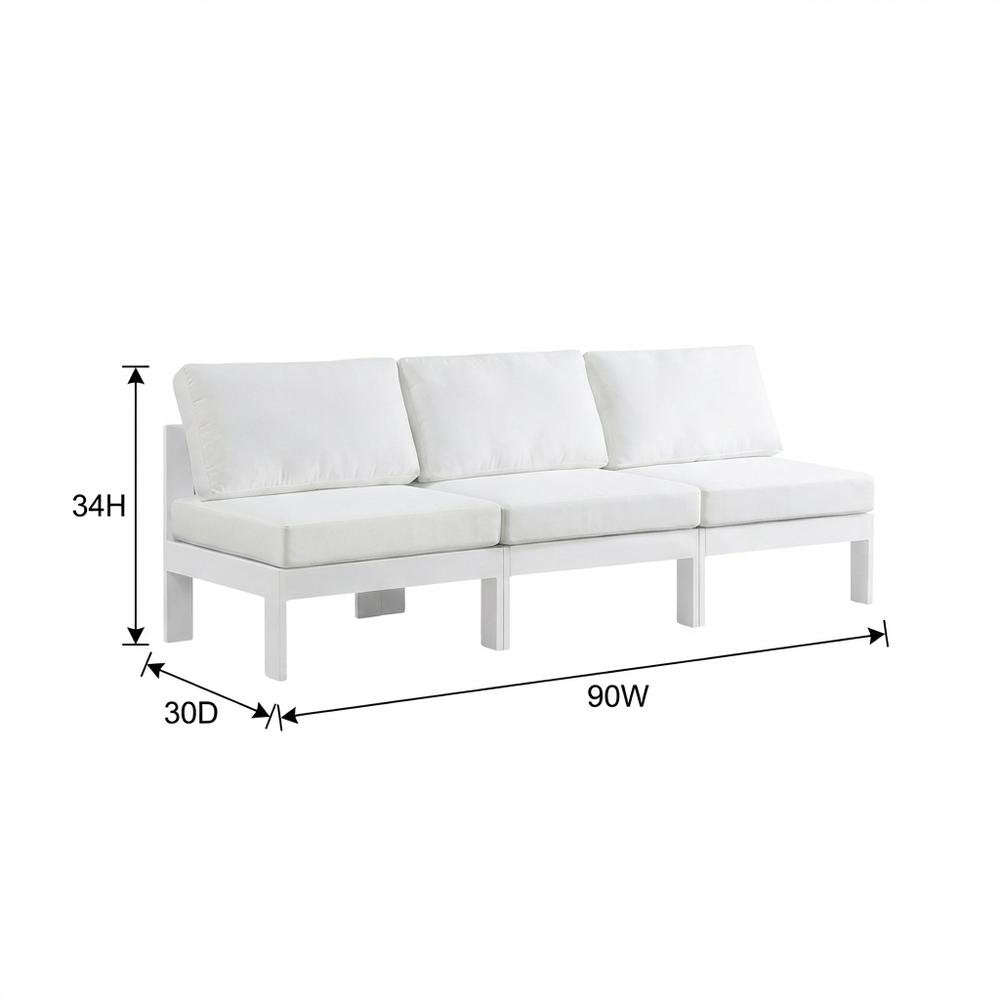 White Fabric Outdoor Patio Modular Sofa With Contemporary Style