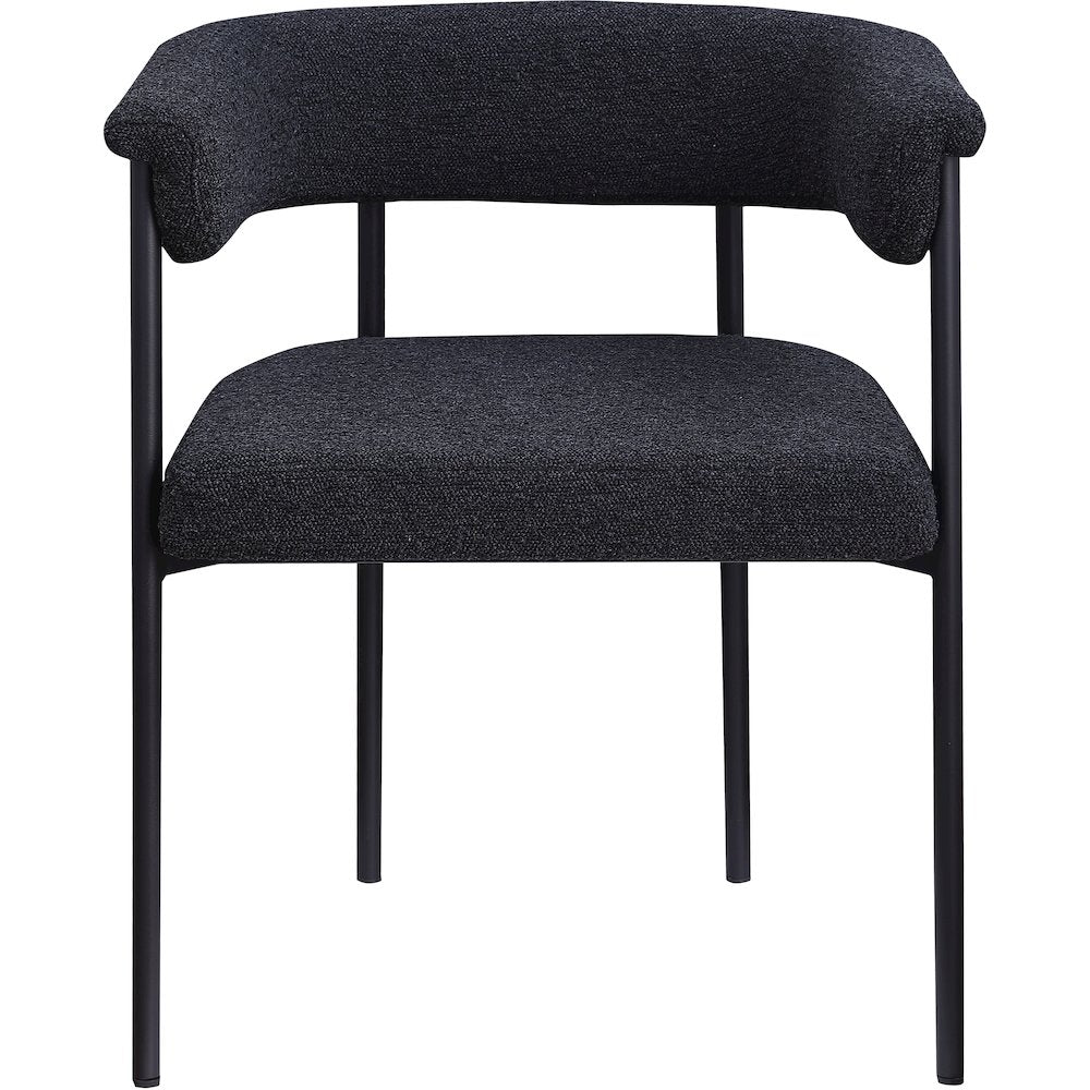 Malin Black Boucle Fabric Dining Chair, Set of 2