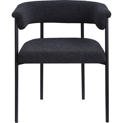 Malin Black Boucle Fabric Dining Chair, Set of 2