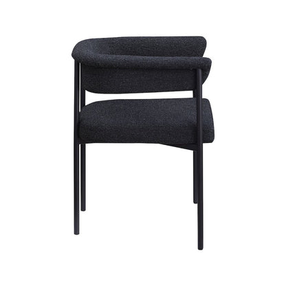 Malin Black Boucle Fabric Dining Chair, Set of 2