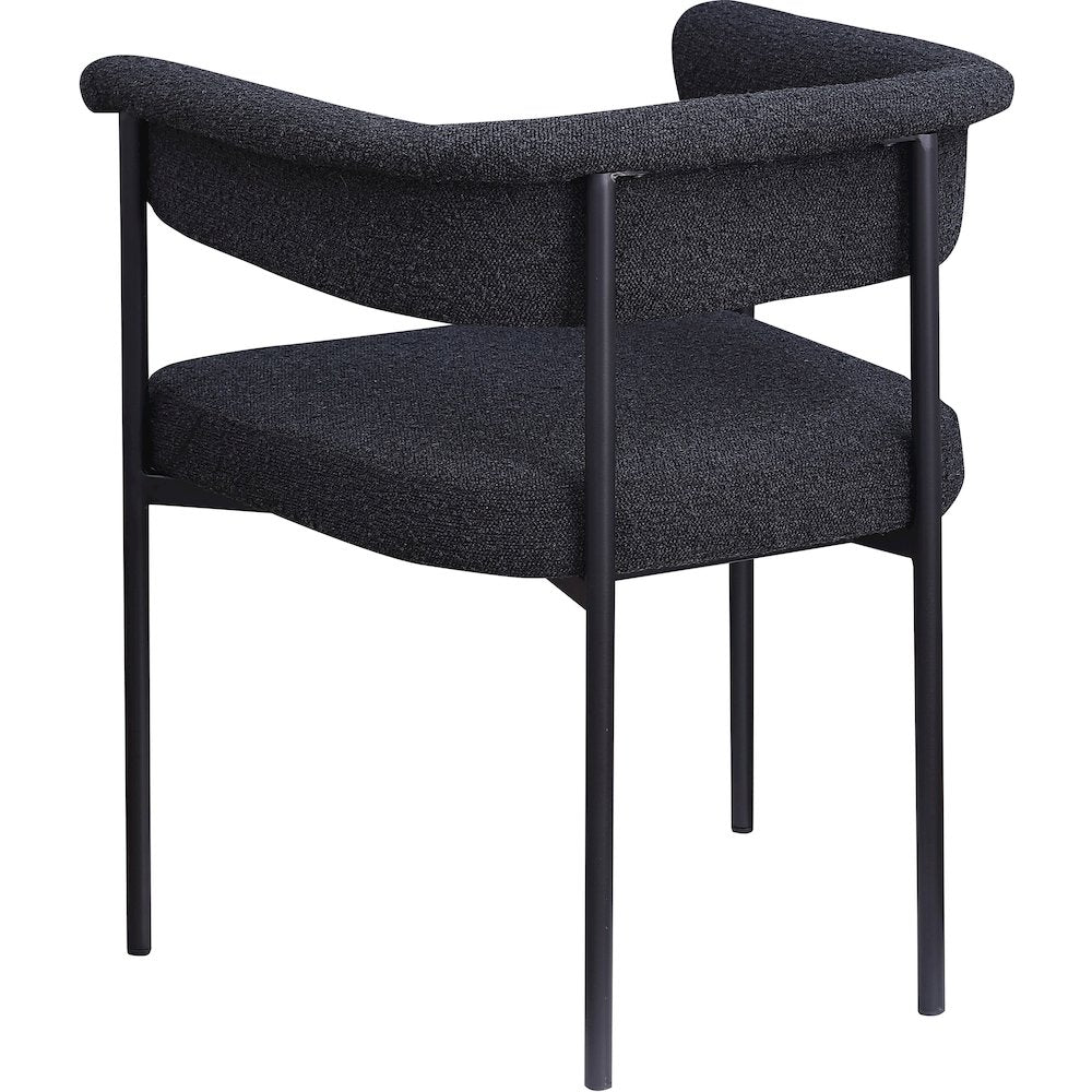 Malin Black Boucle Fabric Dining Chair, Set of 2