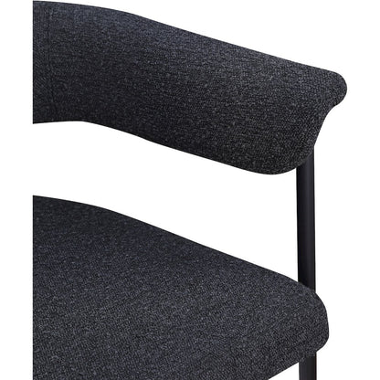 Malin Black Boucle Fabric Dining Chair, Set of 2