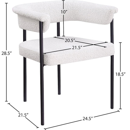Malin Cream Boucle Fabric Dining Chair, Set of 2