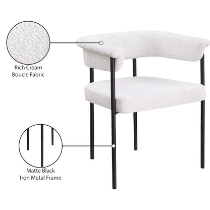 Malin Cream Boucle Fabric Dining Chair, Set of 2