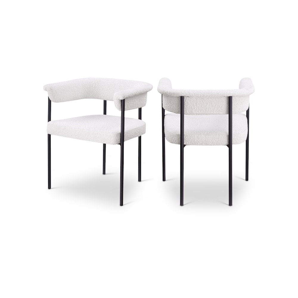 Malin Cream Boucle Fabric Dining Chair, Set of 2