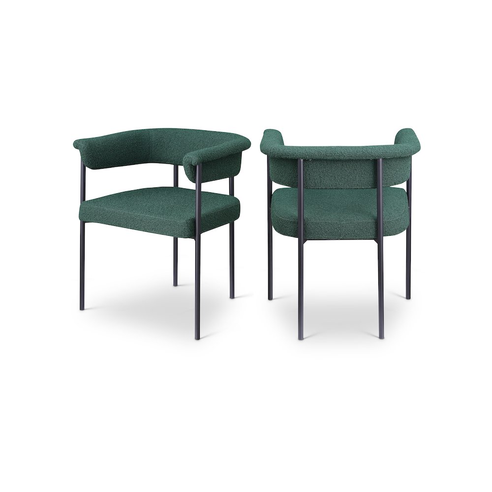 Malin Green Boucle Fabric Dining Chair, Set of 2