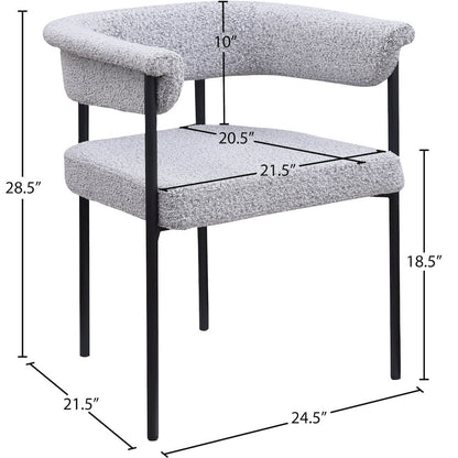 Malin Grey Boucle Fabric Dining Chair, Set of 2