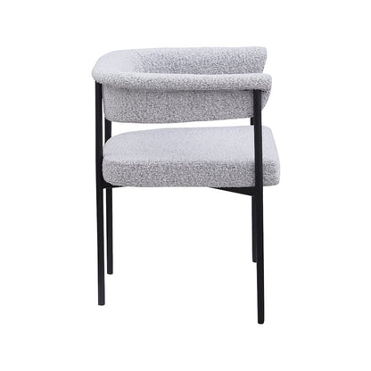 Malin Grey Boucle Fabric Dining Chair, Set of 2