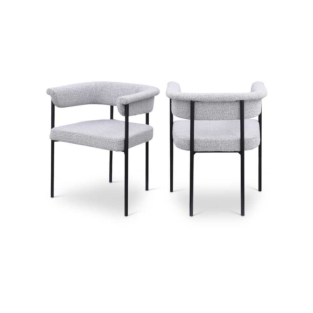 Malin Grey Boucle Fabric Dining Chair, Set of 2