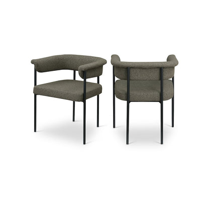 Malin Olive Boucle Fabric Dining Chair, Set of 2