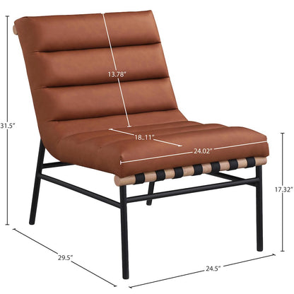 Burke Cognac Vegan Leather Accent Chair
