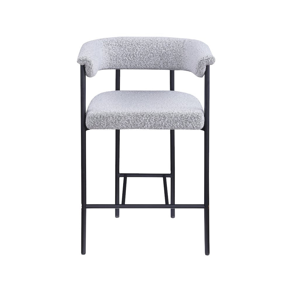 Malin Grey Boucle Fabric Counter Stool, Set of 2