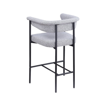 Malin Grey Boucle Fabric Counter Stool, Set of 2