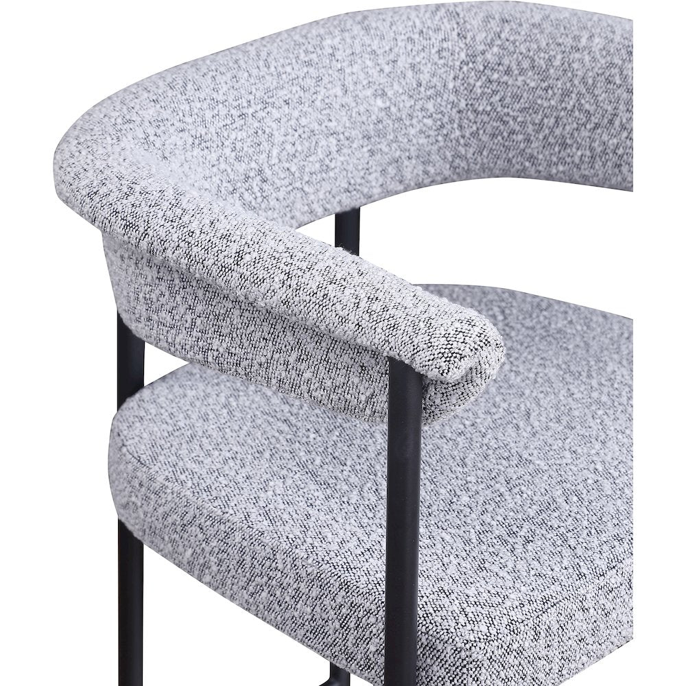 Malin Grey Boucle Fabric Counter Stool, Set of 2
