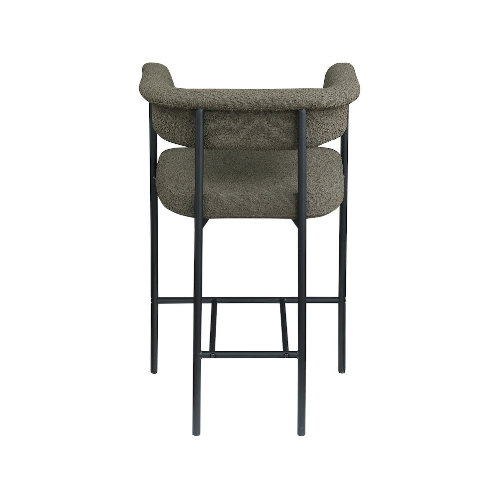 Malin Olive Boucle Fabric Counter Stool, Set of 2