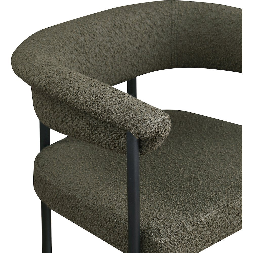 Malin Olive Boucle Fabric Counter Stool, Set of 2