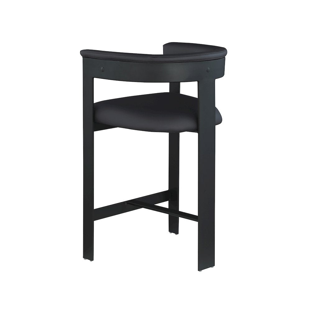 Romeo Black Vegan Leather Counter Stool, Set of 2