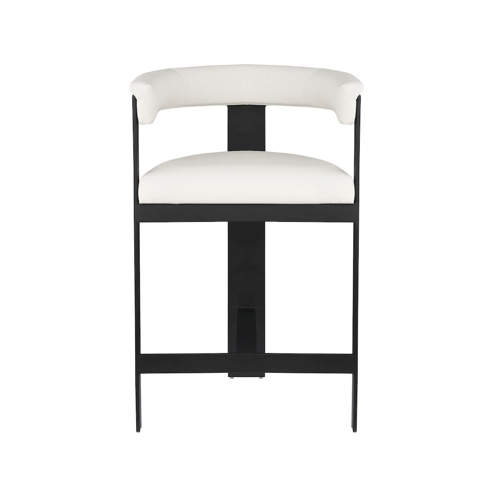 Romeo Cream Vegan Leather Counter Stool, Set of 2