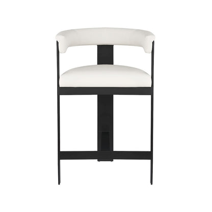 Romeo Cream Vegan Leather Counter Stool, Set of 2