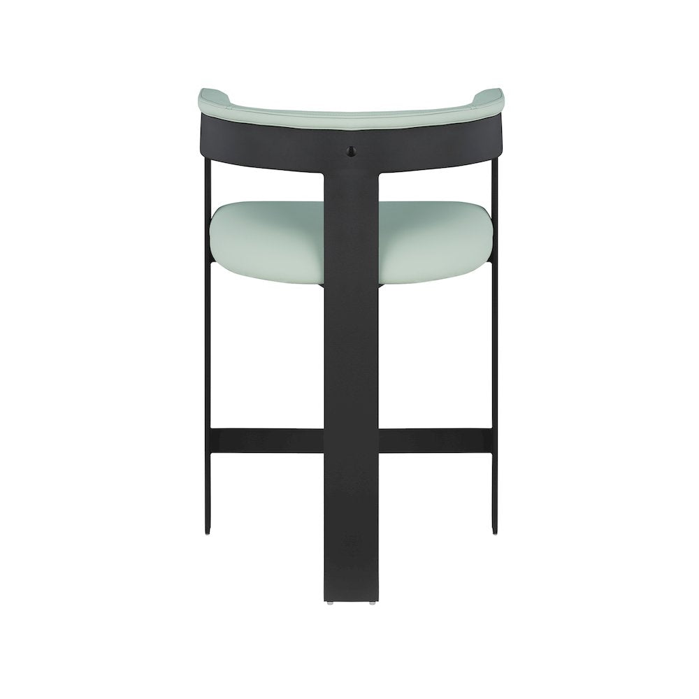 Romeo Mint Green Vegan Leather Counter Stool, Set of 2