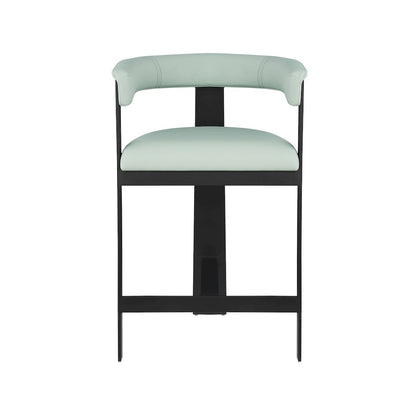 Romeo Mint Green Vegan Leather Counter Stool, Set of 2