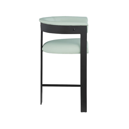 Romeo Mint Green Vegan Leather Counter Stool, Set of 2