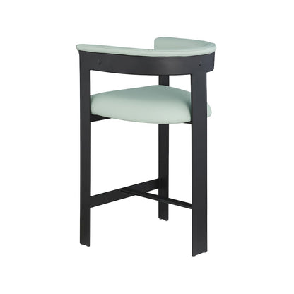 Romeo Mint Green Vegan Leather Counter Stool, Set of 2
