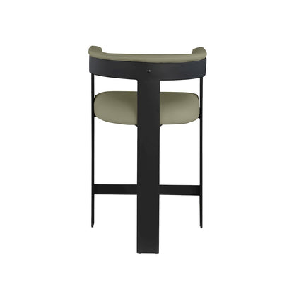 Romeo Olive Green Vegan Leather Counter Stool, Set of 2