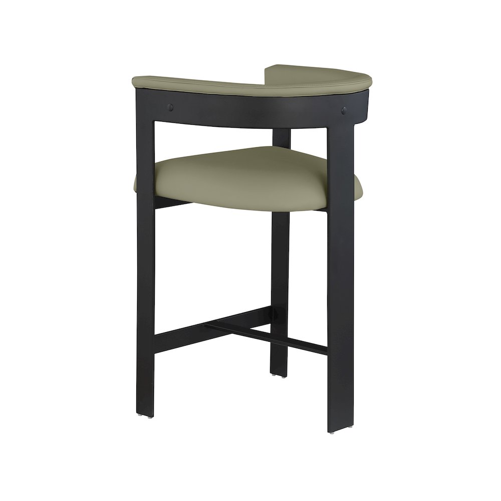 Romeo Olive Green Vegan Leather Counter Stool, Set of 2