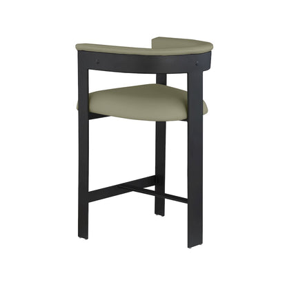 Romeo Olive Green Vegan Leather Counter Stool, Set of 2