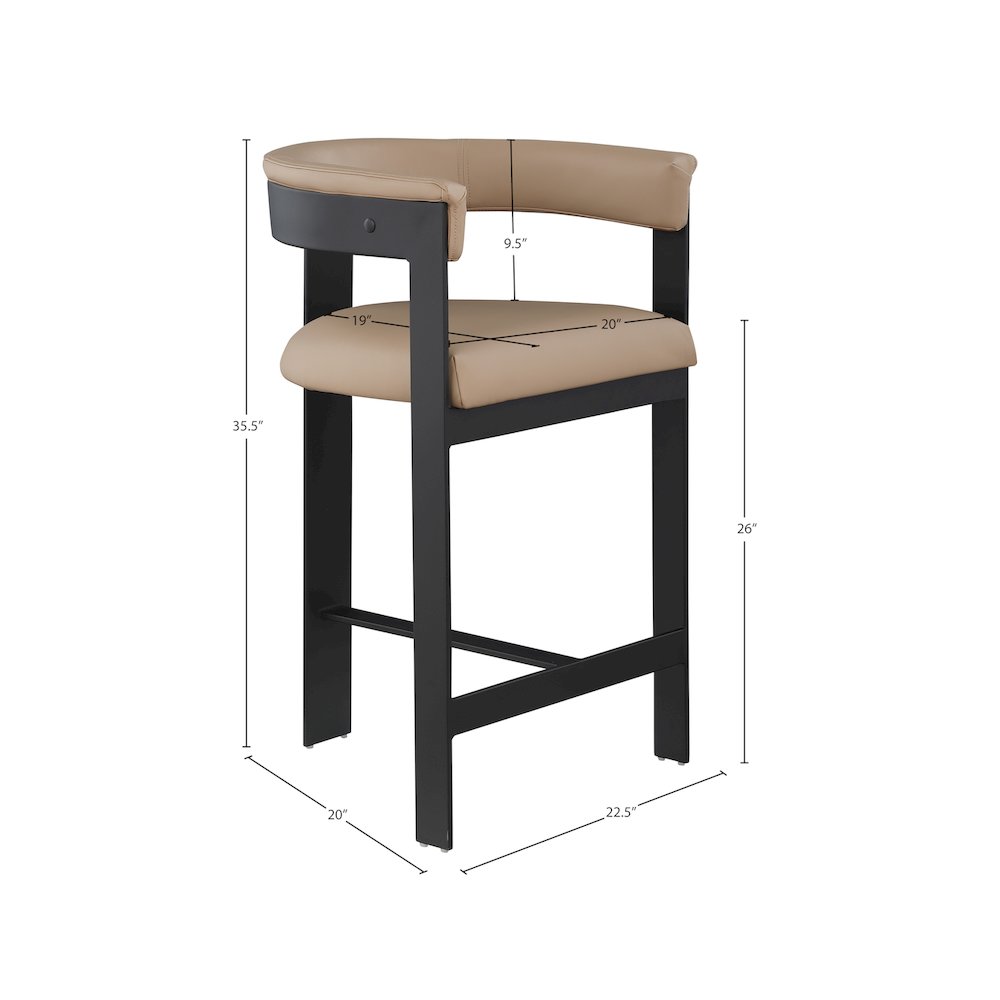 Romeo Tan Vegan Leather Counter Stool, Set of 2