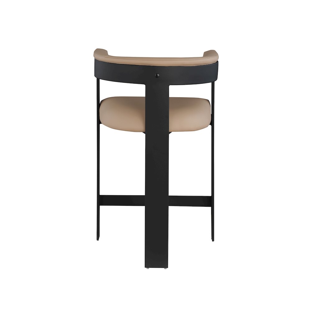 Romeo Tan Vegan Leather Counter Stool, Set of 2