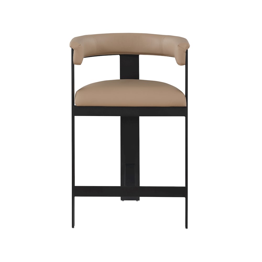Romeo Tan Vegan Leather Counter Stool, Set of 2