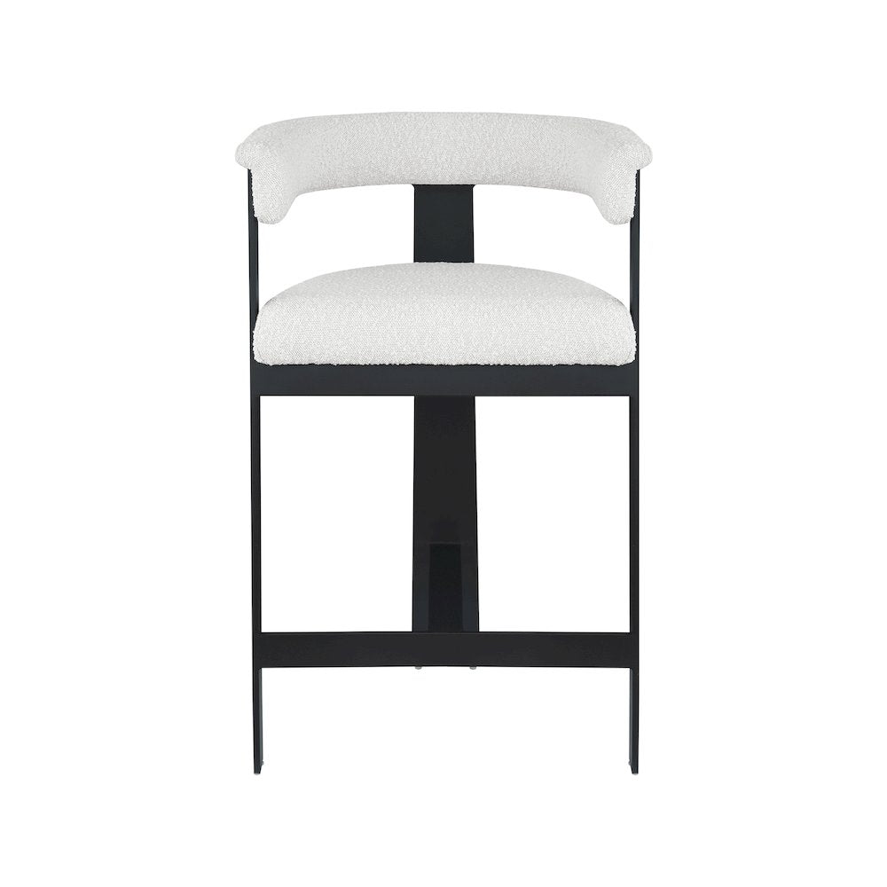 Romeo Cream Boucle Fabric Counter Stool, Set of 2