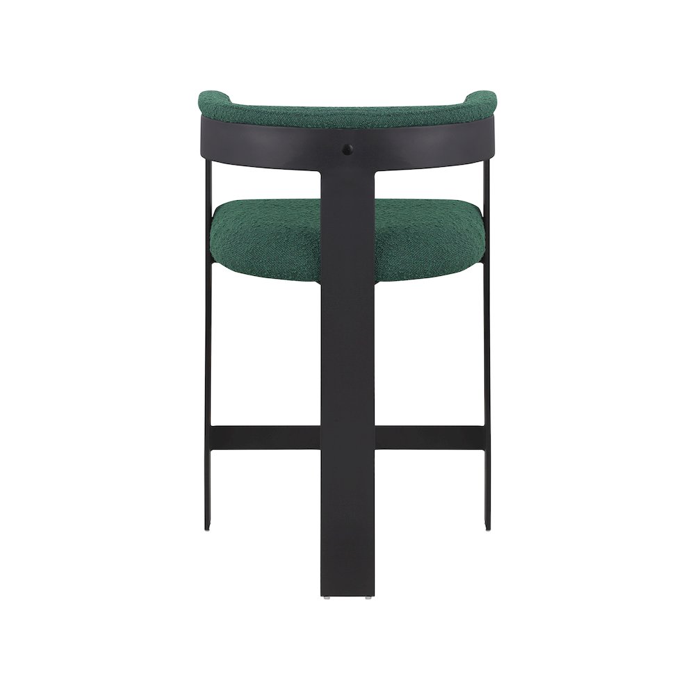Romeo Green Boucle Fabric Counter Stool, Set of 2