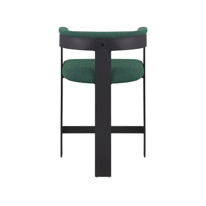 Romeo Green Boucle Fabric Counter Stool, Set of 2