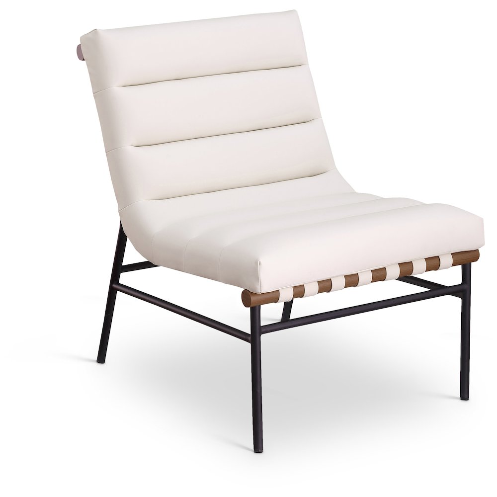 Burke Cream Vegan Leather Accent Chair