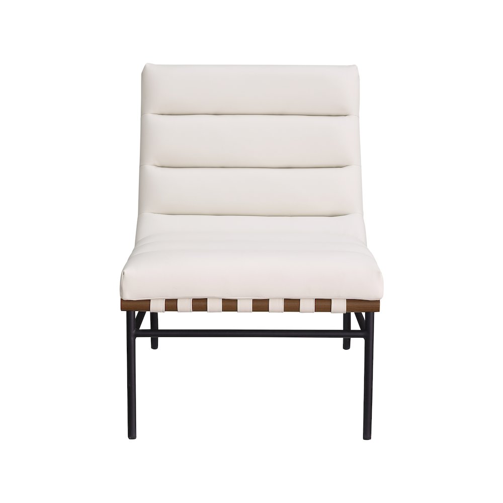 Burke Cream Vegan Leather Accent Chair