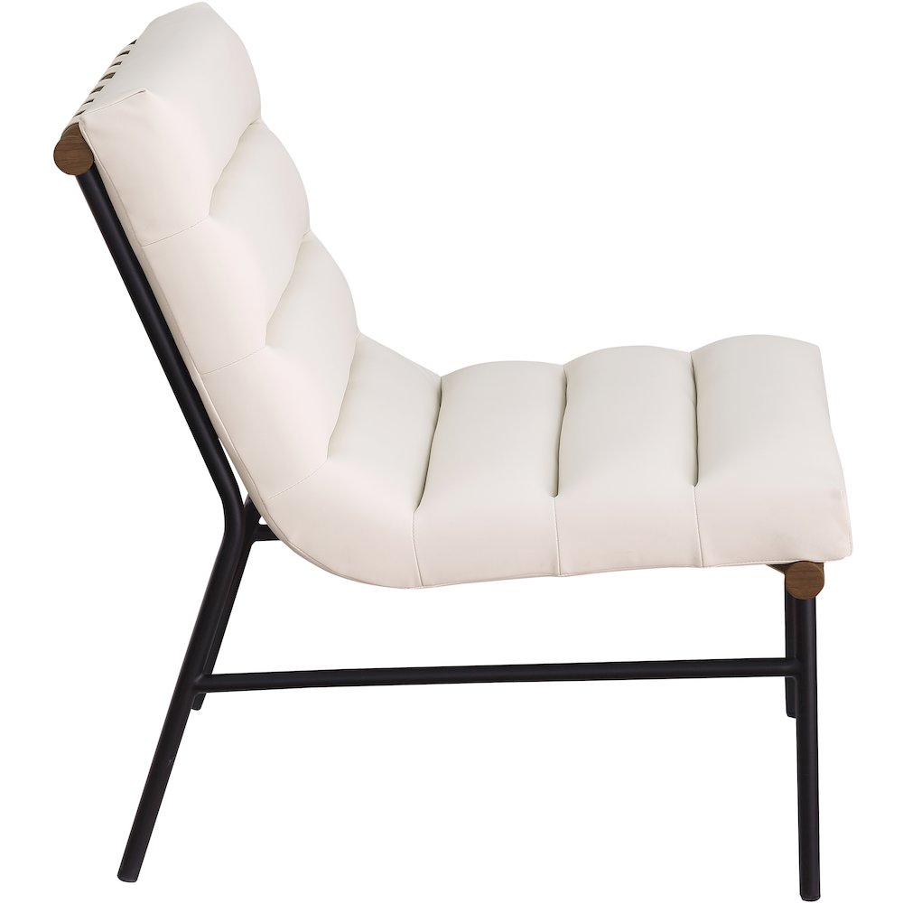 Burke Cream Vegan Leather Accent Chair