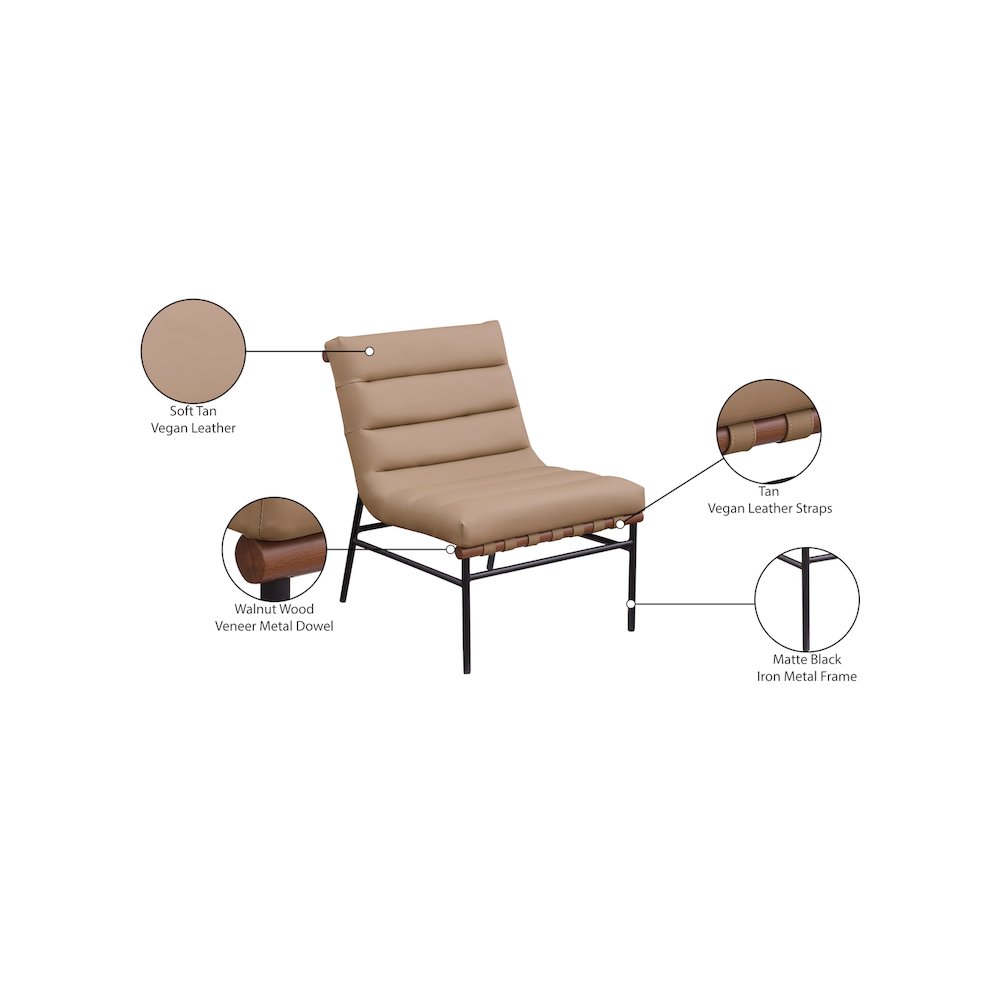 Burke Tan Vegan Leather Accent Chair