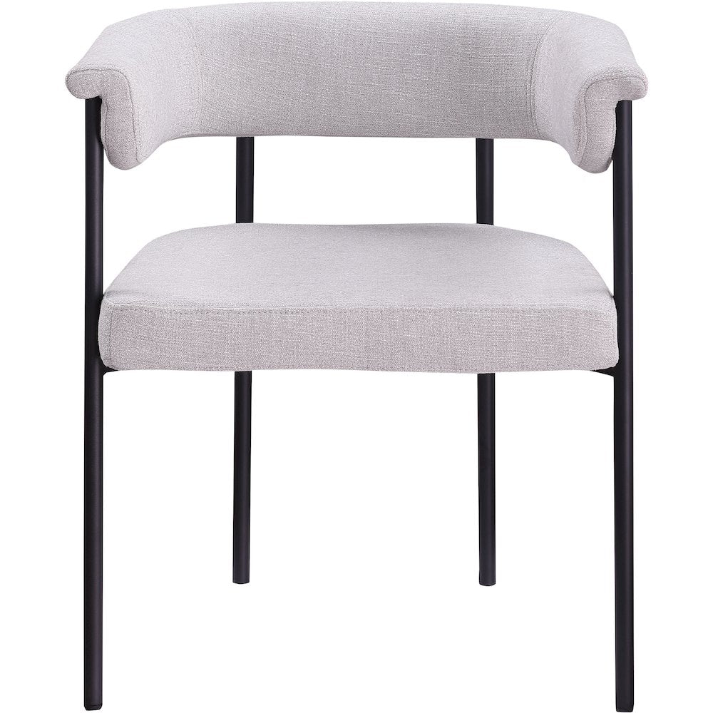 Malin Grey Linen Textured Fabric Dining Chair, Set of 2