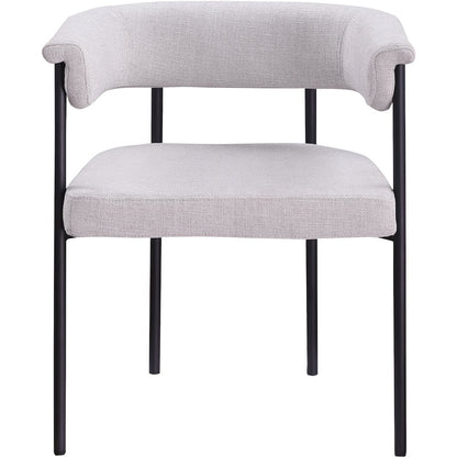 Malin Grey Linen Textured Fabric Dining Chair, Set of 2