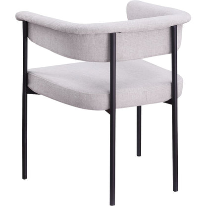 Malin Grey Linen Textured Fabric Dining Chair, Set of 2
